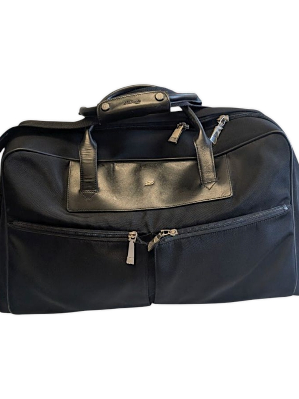 S.T. Dupont Paris Black Nylon & Leather Travel Duffel Bag Brand New w/...